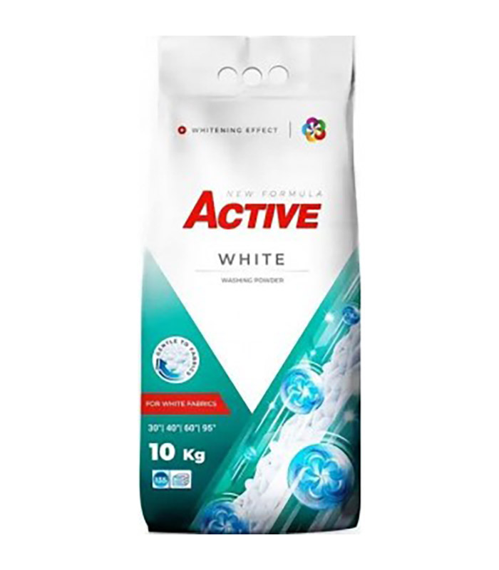4820196010791 Active White порошок для прання білих речей на 135 прань, 10 кг. - Зображення 1