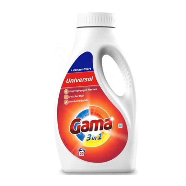 Gama 3in1 гель для прання універсальний на 20 прань, 1000 мл.