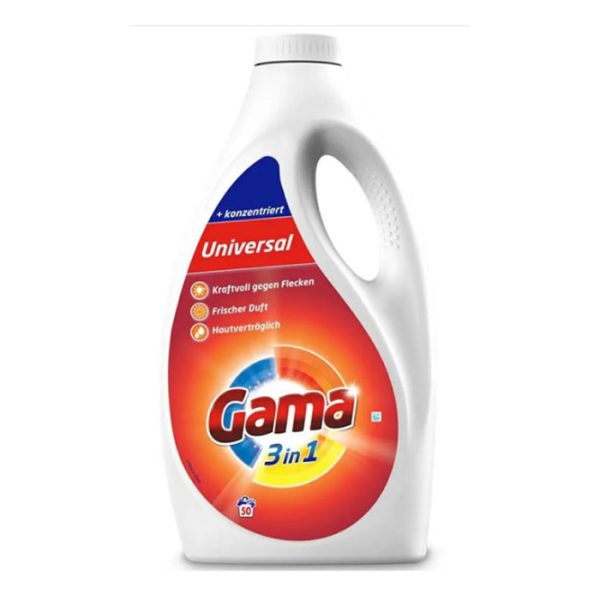 Gama 3in1 гель для прання універсальний на 50 прань, 2500 мл.
