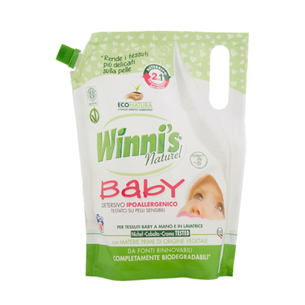 Winni’s lavatrice Baby 2in1 гіпоалергенний дитячий гель+ополіскувач на 16 прань, 800 мл.