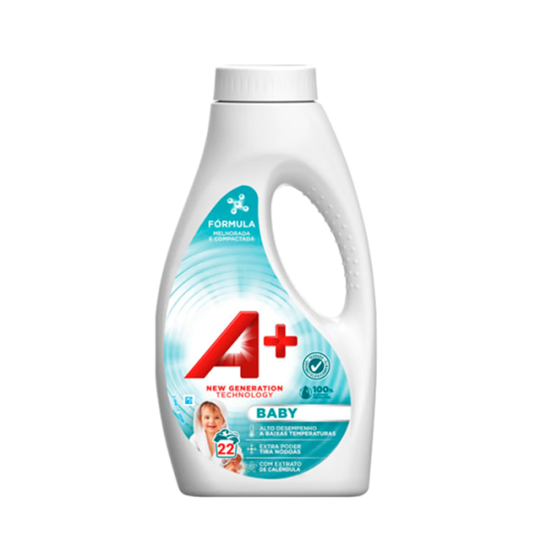 A+ Baby рідкий засіб для прання дитячих речей на 22 прання, 990 мл.