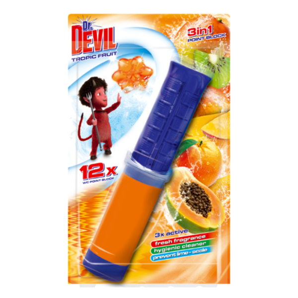 Dr. Devil 3 in 1 WC Point Block Tropic fruit туалетний точковий блок Тропічний фрукт на 12 застосувань