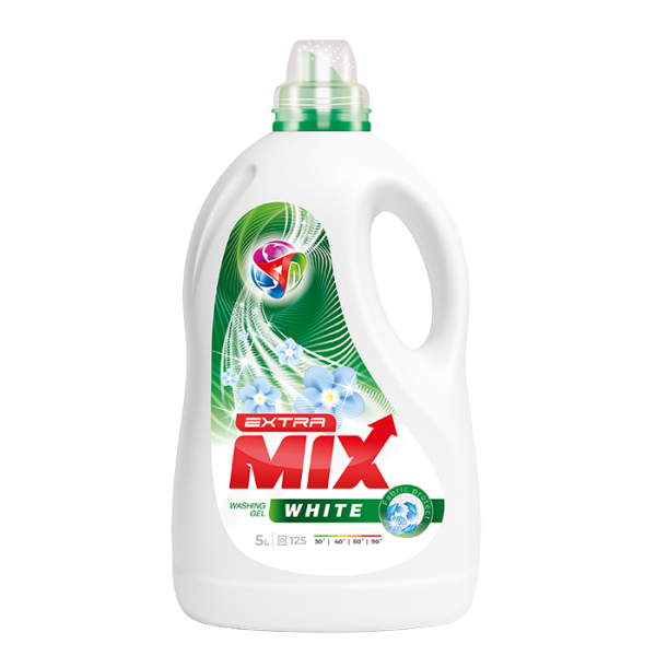 Extra MIX White гель для прання білих речей на 125 прань, 5000 мл.
