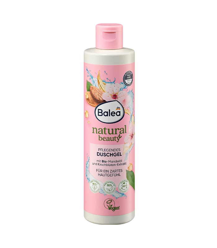 4066447190977-23 Balea Natural Beaty Duschgel гель для душу освіжаючий Олія мигдаля та цвіт вишні, 250 мл. - Зображення 1