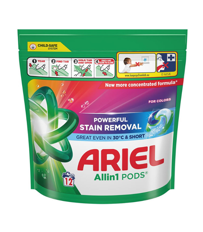 30 Ariel Color Stain Removal Allin1 Pods капсули для прання кольорового одягу, 12 штук - Зображення 1